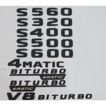 Par Mercedes Benz Matt Black W221 W222 S320 S350 S400 S420 S450 S500 S550 S560 S580 S600 S650 S680 4MATIC Emblēmu Emblēmas Nozīmītes