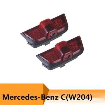 Par Mercedes benz W204 C klases AMG C200 C230 C260 C280 C300 2X Led Auto Durvīm, Laipni Gaismas Lāzera Projektoru Logo Garu Ēnu Lampas