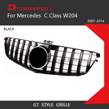 Par Mercedes C Class W204 GT C63 Režģi, Vertikālu Priekšējais Bamperis Sacīkšu Grils 2007-Coupe 2 Durvju Sedans 4 Durvju C180 C200 C250