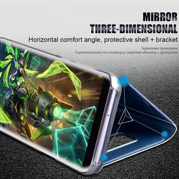 Par Motorola MOTO G7 Plus Gadījumā luksusa Vāciņu, Spogulis, Pārsegs Smart Miega Ādas Tālruņa Aizmugures Korpusa Gadījumos Fundas Par MOTO G7 Gadījumā Coque