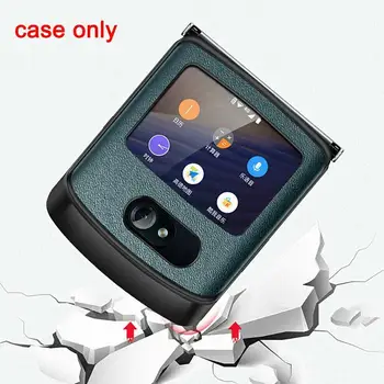 Par Motorola Razr 5G Āda Flip Case Cover Anti-Samazinājās Gadījumā, ja 