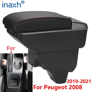 Par Peugeot 2008 Elkoņbalsti Par Peugeot 208 Automašīnas Elkoņbalsti lodziņā 2019 2020 2021 Pārbūves daļas, Interjera Uzglabāšanas kaste piederumi USB LED
