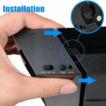 Par PS4 konsoles ledusskapja dzesēšanas ventilators PS4 ārējo USB 5-ventilators Temperatūras kontroli par Playstation 4 konsole