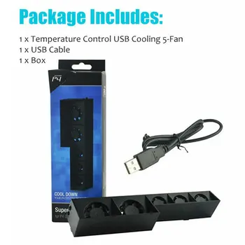 Par PS4 konsoles ledusskapja dzesēšanas ventilators PS4 ārējo USB 5-ventilators Temperatūras kontroli par Playstation 4 konsole