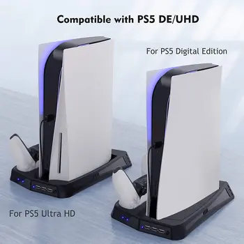 Par PS5 Vertikālā Dzesēšanas Ventilators Piecelties, Digitālo Izdevums ar 14 Spēles Slots 3 Hub Port Dual Kontrolieris Uzlādes Staciju, Lādētāju PS5