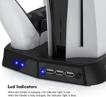 Par PS5 Vertikālā Dzesēšanas Ventilators Piecelties, Digitālo Izdevums ar 14 Spēles Slots 3 Hub Port Dual Kontrolieris Uzlādes Staciju, Lādētāju PS5