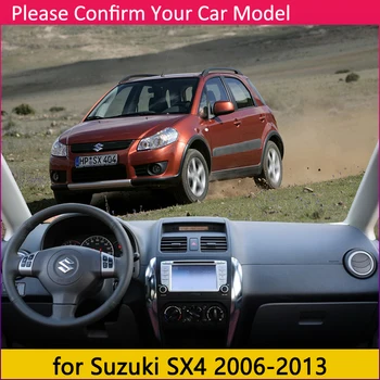 Par Suzuki SX4 2006~2013 Anti-Slīdēšanas Paklājiņš Paneļa Vāciņu Pad Saulessargs Dashmat Aizsargātu Paklāja Auto Piederumi Maruti SX-4 SX 4 2012