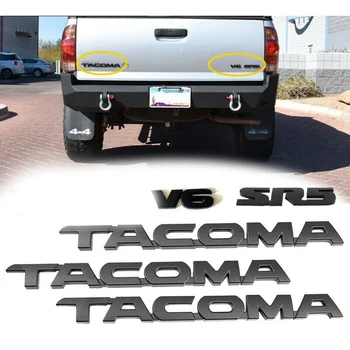 Par Tacoma V6 SR5 Automašīnas Bagāžnieka Durvis Tailgate Decal Emblēmas Uzlīme Žetons Nomaiņa Toyota Tacoma 2005-(Matte Black)5gab S