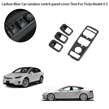 Par Tesla Model S/X. - 2020. Gadam Oglekļa šķiedras Auto stiklu maiņa paneļa vāku Tirm