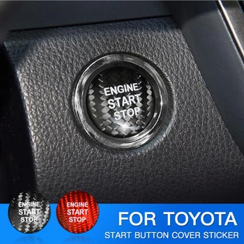 Par Toyota86 Corolla Vios Camry RAV4 CHR Nekustamā Oglekļa Šķiedras Auto Dzinēja Start Stop Slēdzi, Pogu Apdari Vāka Uzlīmes Uzlīmes Stying
