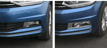 Par Volkswagen Touran 2016 2017 2018 2019 ABS Chrome Priekšā Foglight Miglas lukturi Vāciņš Melns Auto Foglamp Bezel Eksterjera Aksesuāri
