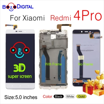 Par Xiaomi Redmi 4 Pro Ministru LCD Displejs + skārienekrāns Digitizer Montāža Ar Rāmi Melnā, Baltā Zelta