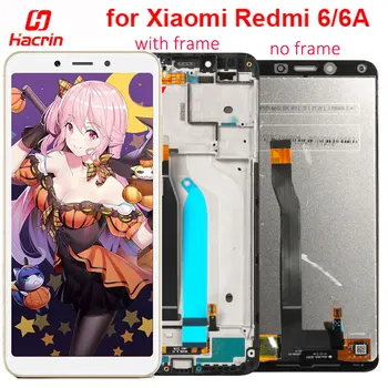 Par Xiaomi Redmi 6 6A LCD+Touch Screen Ar Rāmi Nav Mirušo Pikseļu ekrānu Nomaiņa Uz Xiaomi Redmi 6A 6 collu 5.45
