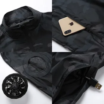 PARATAGO Vasaras Dzesēšanas Ventilatoru Veste USB Smart Uzlādes Apģērbu Vīriešiem, Sievietēm Ārā Sauļošanās Ādas Jaka Elpojošs Foršs uzvalks PC101