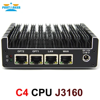 Partaker Jaunu NUC Mini PC Celeron J3160 Quad Core Intel 4 i210AT Nic X86 Datoru Soft Maršrutētāju Linux Servera Atbalsta pfSense AES-NI