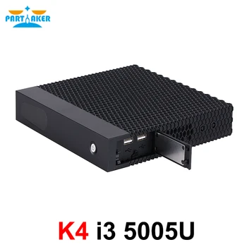 Partaker K4 Mini PC Intel Core i3 5005U divkodolu DDR3 mSATA Nelielu Datoru ar Ventilatoru HTPC Windows 10 Linux WiFi, VGA, HDMI PC