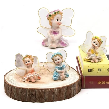Pasaku Dārza Rotājumu Dekorācijas, Ziedu Eņģeļi Sveķu Amatniecības Mini Dārzs Mikro Ainavas lelle Bonsai Miniatūras Statuetes