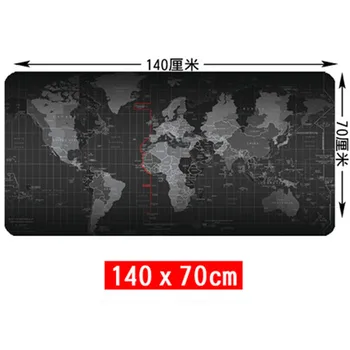 Pasaules kartes, 140cm x 70cm Super Liels Mous spilventiņu Liels Galds Laptop, Notebook mat spēle spēlētājs gaming peles paliktnis