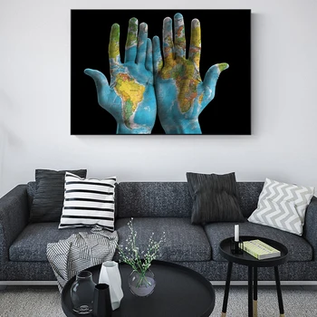 Pasaules Kartes, Kas Piesaista Hnads Audekls Mākslas Izdrukas Mūsdienu Pop Grafiti Mākslas Audekls Pantings Sienas Mākslas Moduļu Bildes Dzīvojamā Istaba