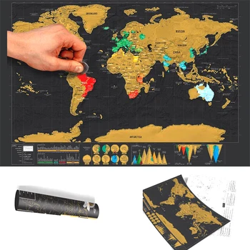 Pasaules Kartes, Scratch Off Deluxe Personalizētu Vintage Ceļojumu Karogu Pasaules Kartē 82.5*59.4 cm/42*30 cm Plakātu, Uzlīmju Brīvdienas Valstu kartes