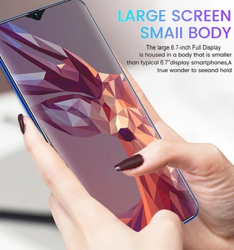 Pasaules M90+ 5G ĻAUJIET mobilo telefonu 7inch full HD-fit ūdens piliens Ekrānu, 12 GB+512 GB 5G ĻAUJIET Android Viedtālruņu pirkstu Nospiedumu Atbloķētu tālruni