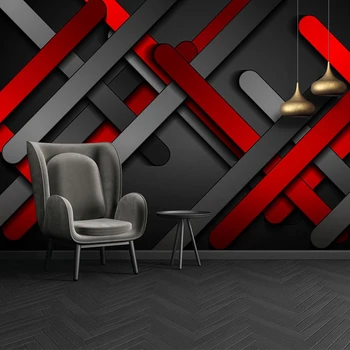 Pasūtījuma 3D Sienas Tapetes Sienu Krāsošana Mūsdienu Abstraktās Ģeometriskās Līnijas Radošo Hotel Guļamistaba Fona Foto Tapetes Sienām