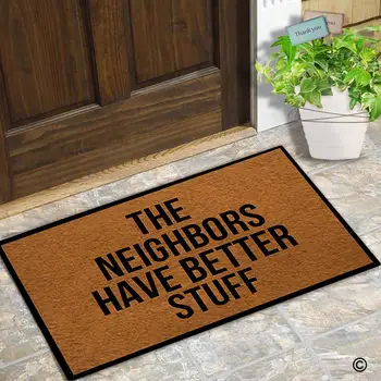 Pasūtījuma Doormat Kaimiņiem Ir Labāk Stuff Dekoru Doormat Iekštelpu/Āra Durvis, Paklāja Non slip