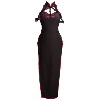 Pasūtījuma lielums Likteni Grand Lai Jeanne d ' arc Mainīt cosplay kostīmu cheongsam chipao melnā kleitā, ķēdē piederumi Anime drēbes cos
