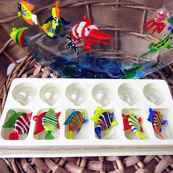 Pasūtījuma ražotājiem, Murano salu stils, roku darbs, peldošās stikla zivju akvārijs apdare tropu zivis Statuetes dāvanas