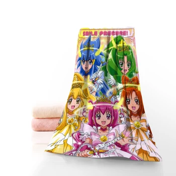 Pasūtījuma Smaidu Precure! Anime Meitene Dvieļu Apdrukāta Kokvilnas Sejas/Vannas Dvieļi Microfiber Auduma Bērniem, Vīriešiem, Sievietēm, Duša, Dvieļi