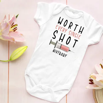 Pasūtījuma Vērts Katru Shot - IVF, Baby Onesies - Bērnu Duša dāvanu - Cute Baby Drēbes Siāmas drēbes