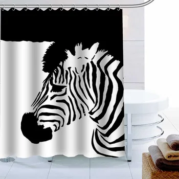 Pasūtījuma Zebra Personalizēt Dušas Aizkars Ūdensnecaurlaidīga Auduma Vannas Aizkaru 180X180cm Poliestera Auduma Aizkars Vannas istaba