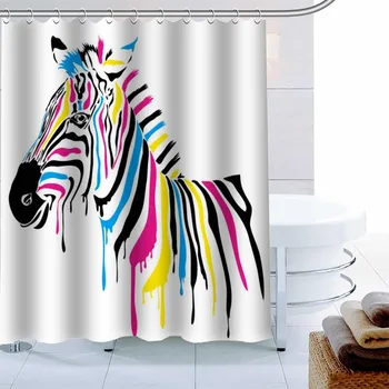 Pasūtījuma Zebra Personalizēt Dušas Aizkars Ūdensnecaurlaidīga Auduma Vannas Aizkaru 180X180cm Poliestera Auduma Aizkars Vannas istaba