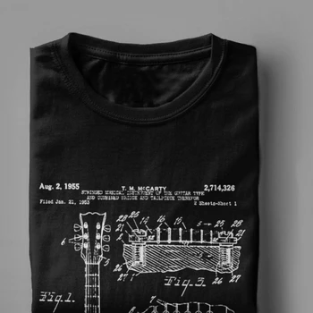 Patentu Akustiskā, Elektriskā Ģitāra Struktūra Mūzikas T Krekli Vīriešu Premium Vintage Kokvilnas Topi, T Krekli Jauniešu Mākslas Vienskaitļa Tshirts
