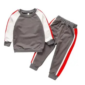 Pavasara Rudens Bērnu Zēniem Modes Sporta Tērps Bērniem, Ikdienas Drēbes Bērnu Džemperis+Bikses divus gabalus Apģērbu Komplekts Kokvilnas Svīteri