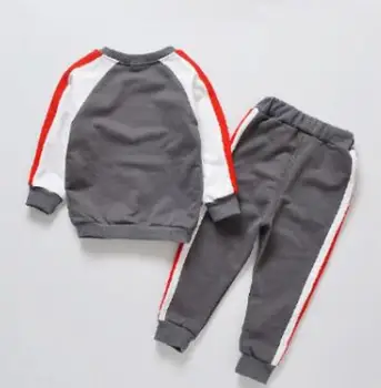 Pavasara Rudens Bērnu Zēniem Modes Sporta Tērps Bērniem, Ikdienas Drēbes Bērnu Džemperis+Bikses divus gabalus Apģērbu Komplekts Kokvilnas Svīteri