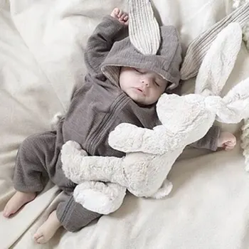 Pavasara Rudens Jaundzimušo Bērnu Apģērbu Bunny Bērnu Kokvilnas Kombinezonus Pelēkā Vārna Jaundzimušo Meitene Onesies Modes Zīdaiņu Kostīms Zēniem Tērpiem