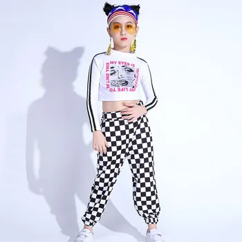 Pavasara Rudens meitenes kultūraugu top Bērnu t krekls bērniem tee Bērniem streetwear apģērbu modes puse svītraina vēstuli izdrukāt no 4 līdz 14 gadiem