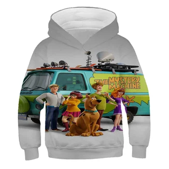 Pavasara Rudens Scooby Doo Noslēpums Mašīna Bērnu Hoodies Zēni Meitenes Drēbes, Sporta Krekli, Bērnu Apģērbu Ar Garām Piedurknēm Bērniem Drēbes