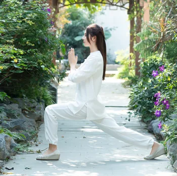 Pavasara Sievietes, Tai Chi Formas tērpu Veļa Zaudēt Jogas sporta Krekls+elsas Gadījuma Izmantot Meditācijas Kungfu Cīņas Mākslas Kopumu Activewear
