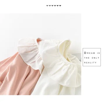Pavasarī baby tīru krāsu sieviešu dārgumu mežģīņu apkakle bērnu krekls zemāko krekls bērniem vasaras drēbes