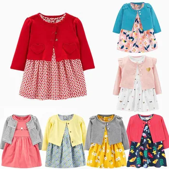 Pavasarī, Vasarā Jaundzimušais Meitene Drēbes, Baby Romper Kleita Puķu 2 Gabals Apģērbu, Kokvilnas Zīdaiņu Jumpsuit Vairāk Krāsu 0-2 Gadi