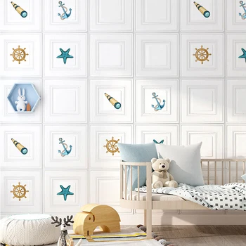 Pašlīmējošas tapetes ūdensizturīgs moistureproof guļamistaba, bērnu istaba, TV fona sienas dekorēšanas uzlīmes 3D Sienas Uzlīme