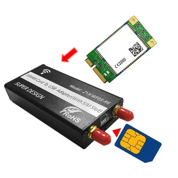 PCI-E Mini PCI-Express USB Adapteris Ar SIM Kartes Slots WWAN/LTE Modulis