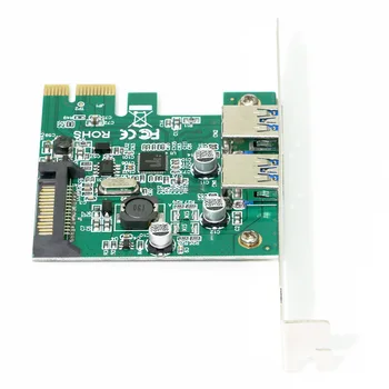 PCI Express Kartes x1 ar USB 3.0 A Tipa 2 Porti Super ātrumu un 15-Pin Sata Strāvas Savienotājs