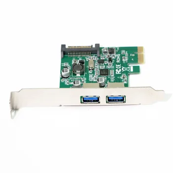 PCI Express Kartes x1 ar USB 3.0 A Tipa 2 Porti Super ātrumu un 15-Pin Sata Strāvas Savienotājs