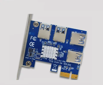 PCI Express Stāvvadu Karte 1 līdz 4 PCIe 16X Stāvvadu Karte USB 3.0 PCI-E Adapter Port Reizinātājs Pārveidotājs BTC Bitcoin Miner Ieguves