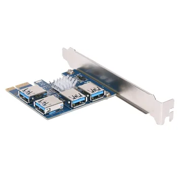 PCIe 1 līdz 4 PCI express 16X slots Stāvvadu Karte PCI-E 1X, lai Ārējās 4 PCI-e slots, PCIe Adapteri Reizinātājs Karti Bitcoin Miner