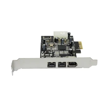 PCIE Combo 3 Porti 2x 1394B 9Pin + 1x 1394A 6Pin PCI-Express Kontrolieris Kartes Adapter Paplašināšanas IEEE 1394 B+A, lai FireWire 800