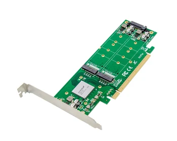 PCIe x16 ASM2824 uz 4 portu M. 2 NVMe SSD Adapter paplašināšanas karti Quad mkey nvme uz pci-e konvertētājs